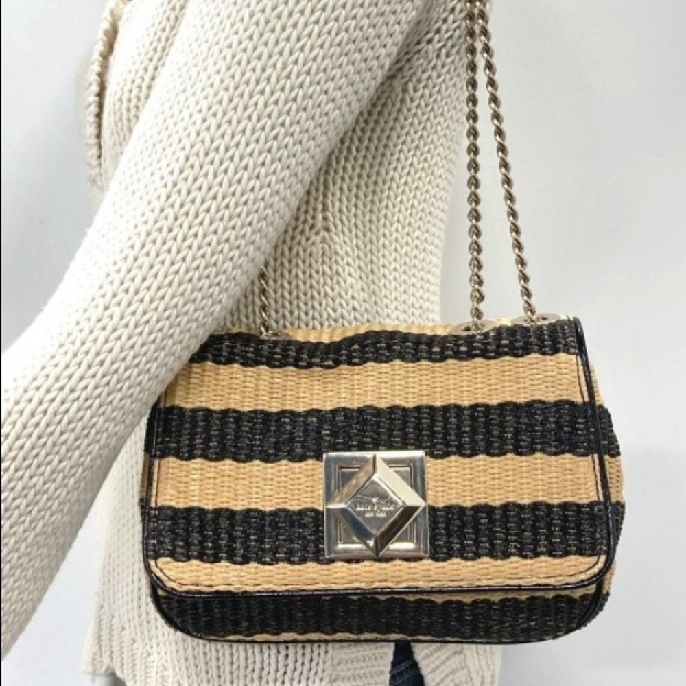 Kate spade striped straw crossbody